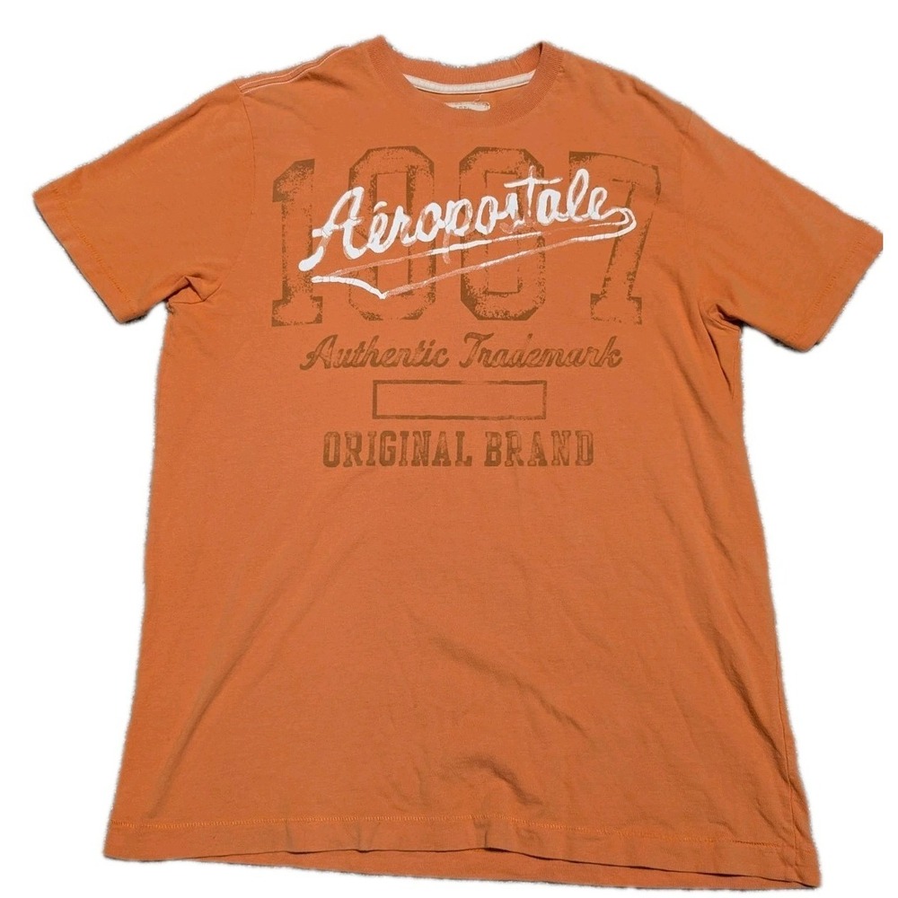 Aeropostale Large Unisex Tee Orange Logo T-Shirt